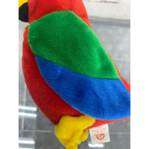 Ty Beanie Babies Jabber P.E. STYLE red Parrot bird plush stuffed animal‎ toy - Picture 5 of 8